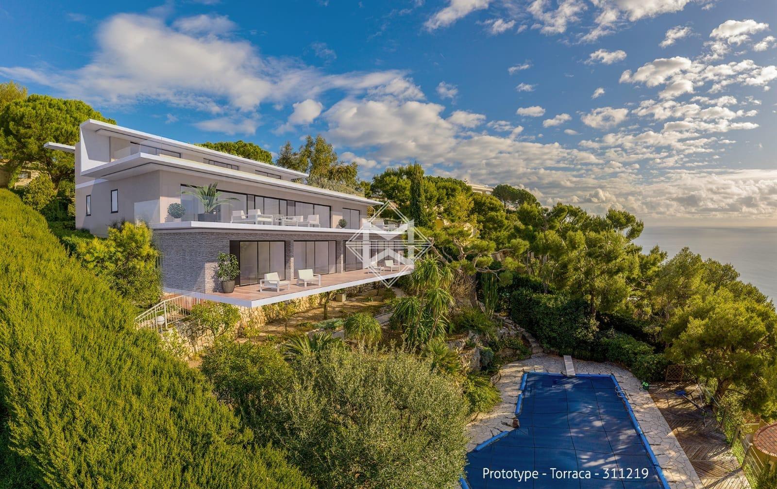 Sale Villa Roquebrune Cap Martin - 5 Bedrooms - Sea view . Ref 9411